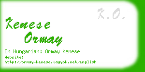 kenese ormay business card